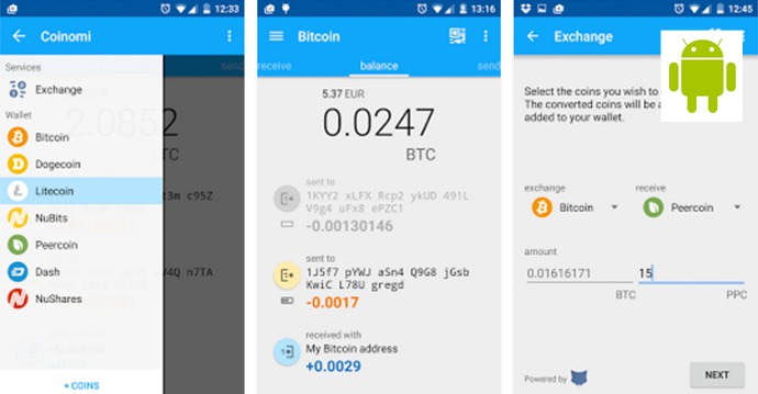 Coinomi Android wallet
