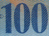 100 Swiss francs coloured number