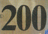 200 Swiss francs coloured number