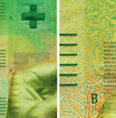 50 new Swiss francs Tactile elements